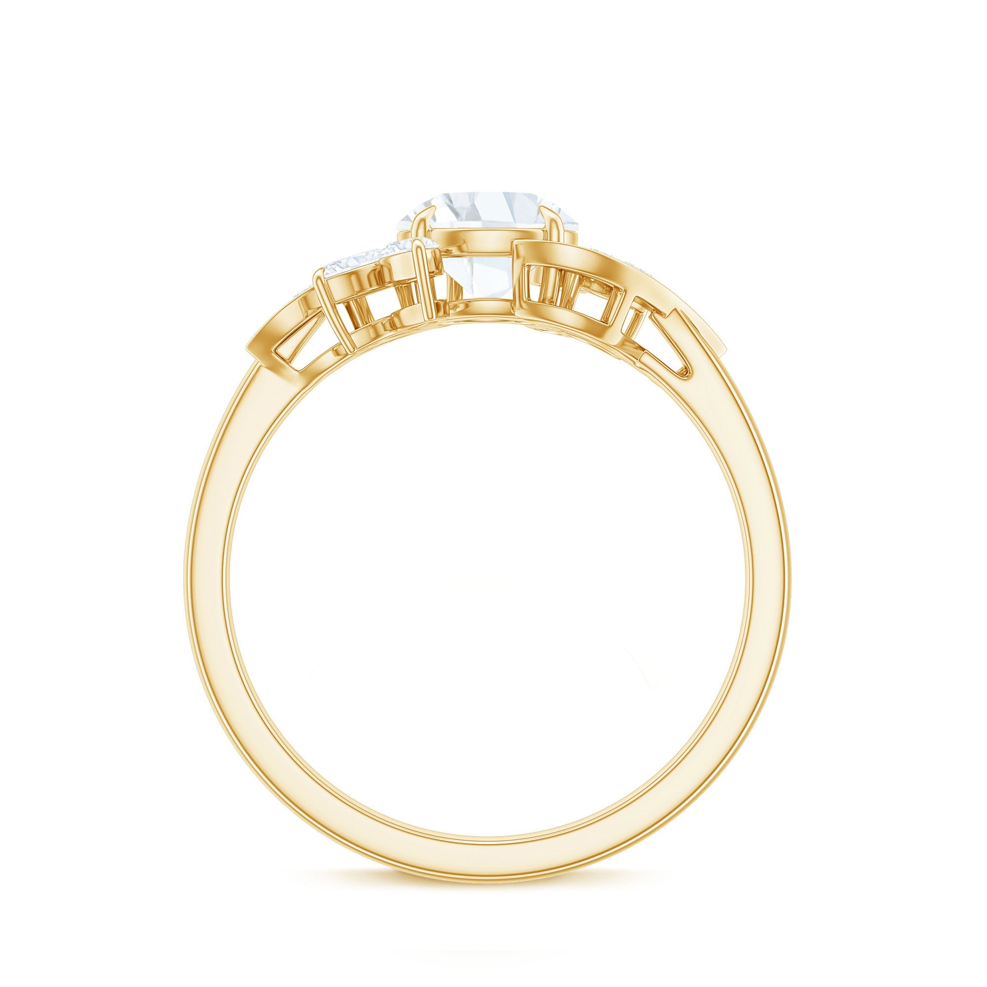 Certified Moissanite Flower Engagement Ring for Women