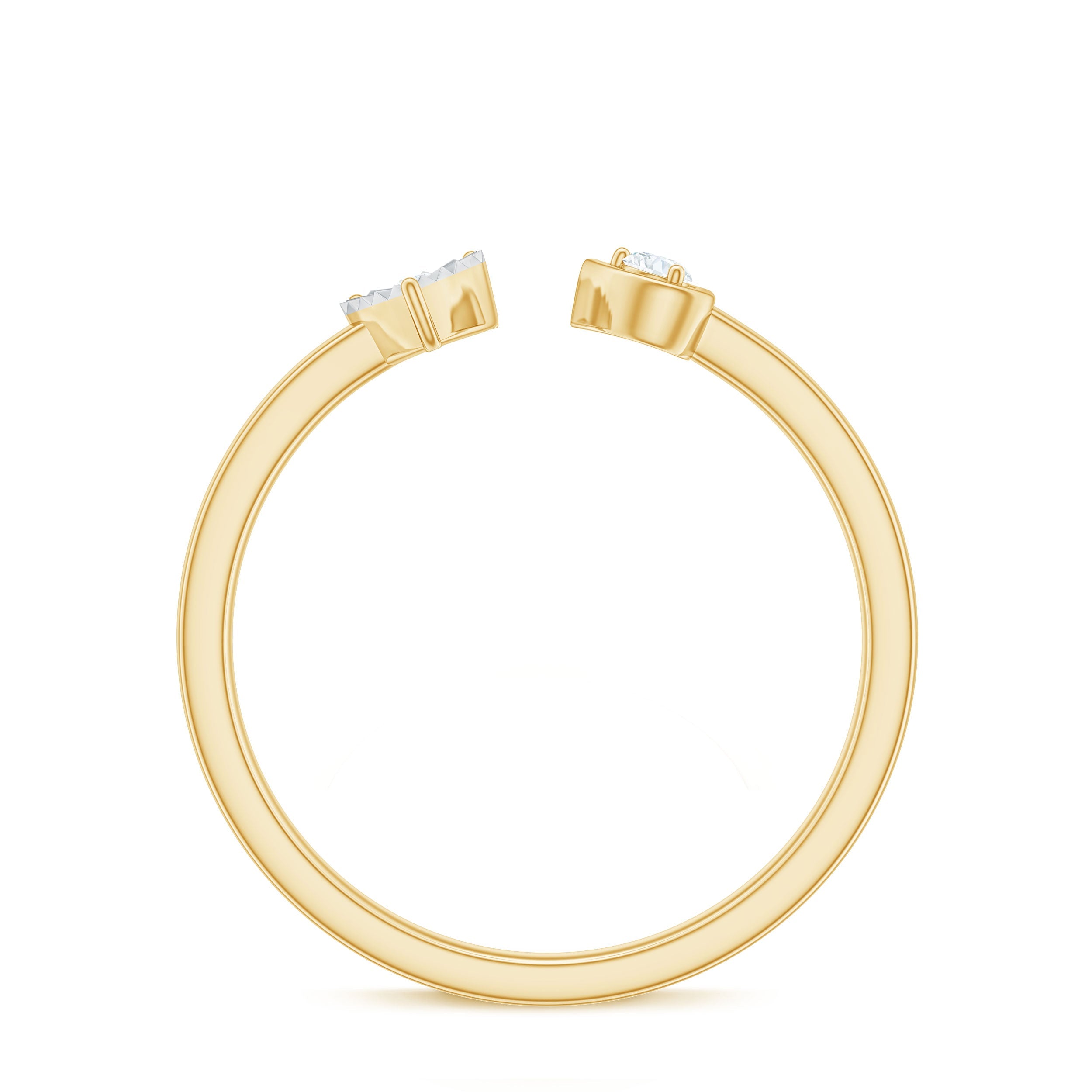 Certified Real Diamond Heart Promise Ring in Cuff Style