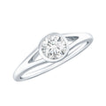 0.5 Carat Moissanite Solitaire Promise Ring in Split Shank