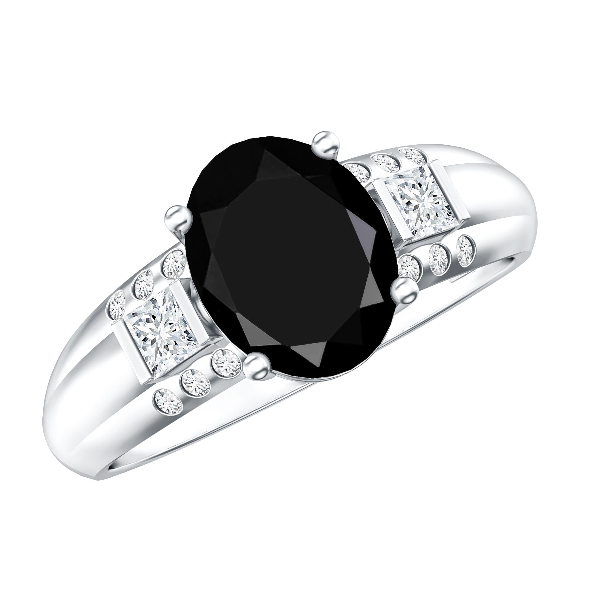 Certified 4.2 Carat Lab Grown Black and White Diamond Statement Engagement Ring
