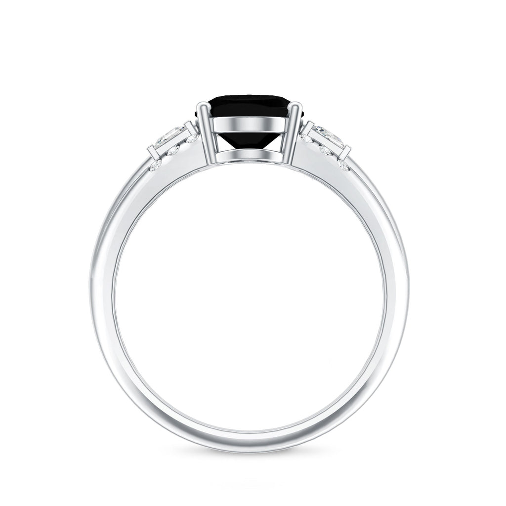 Certified 4.2 Carat Lab Grown Black and White Diamond Statement Engagement Ring