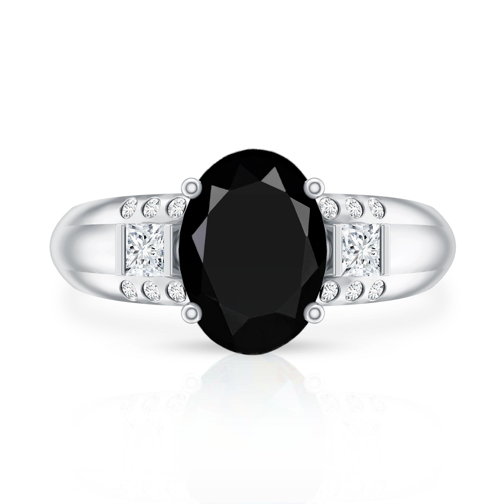 Certified 4.2 Carat Lab Grown Black and White Diamond Statement Engagement Ring