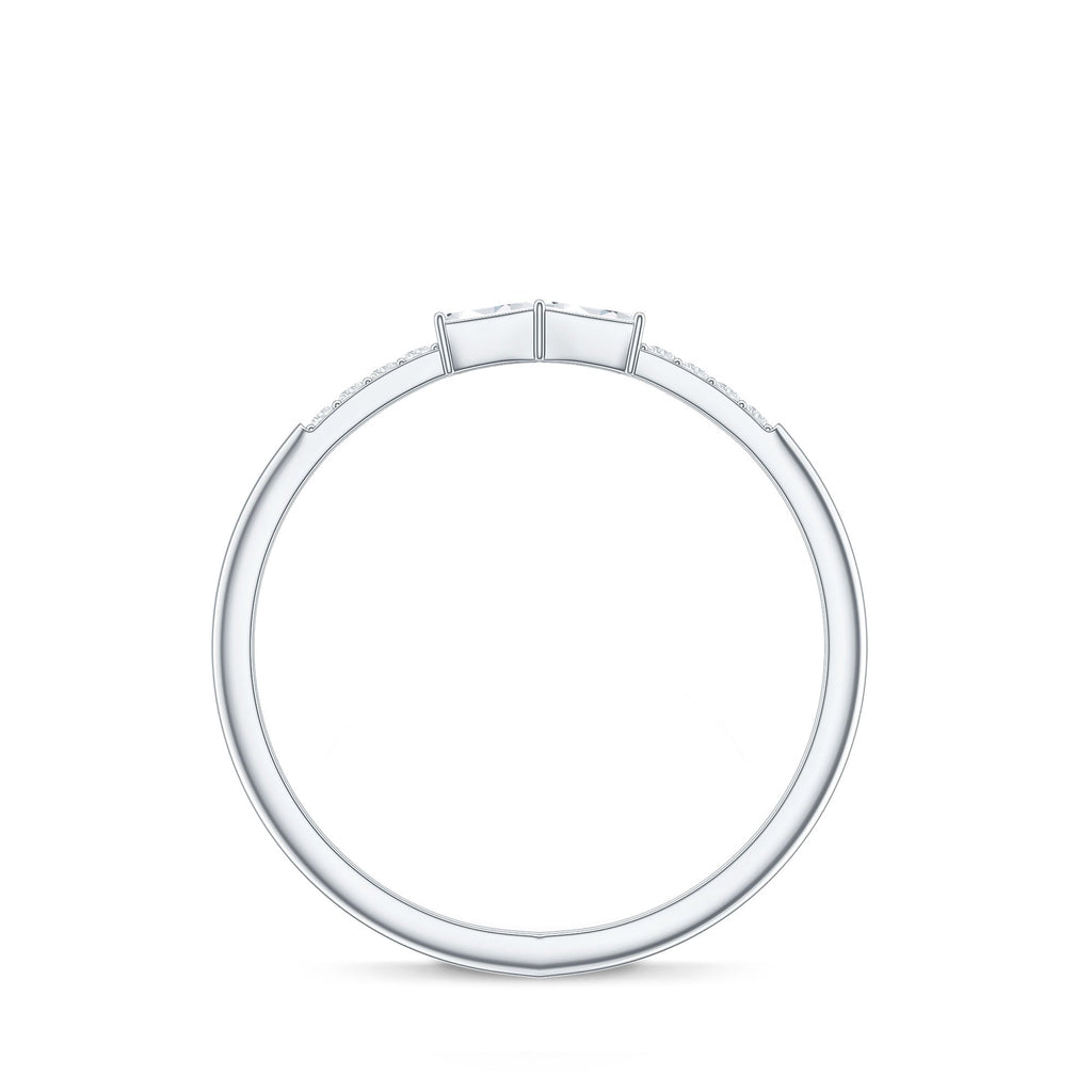 Baguette Diamond Stackable Ring in East West Style