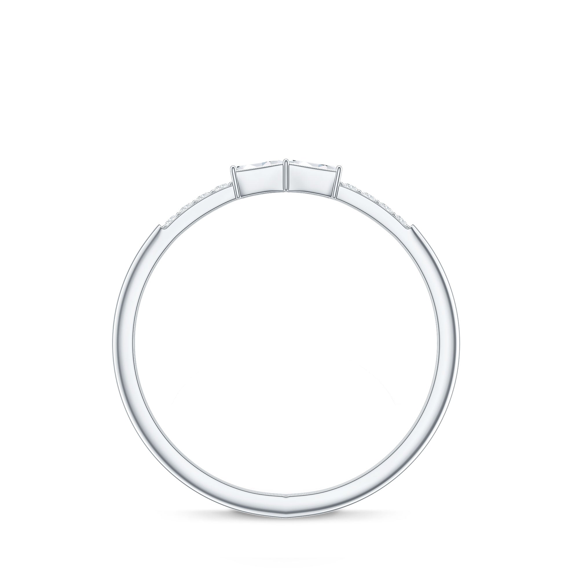 Baguette Diamond Stackable Ring in East West Style