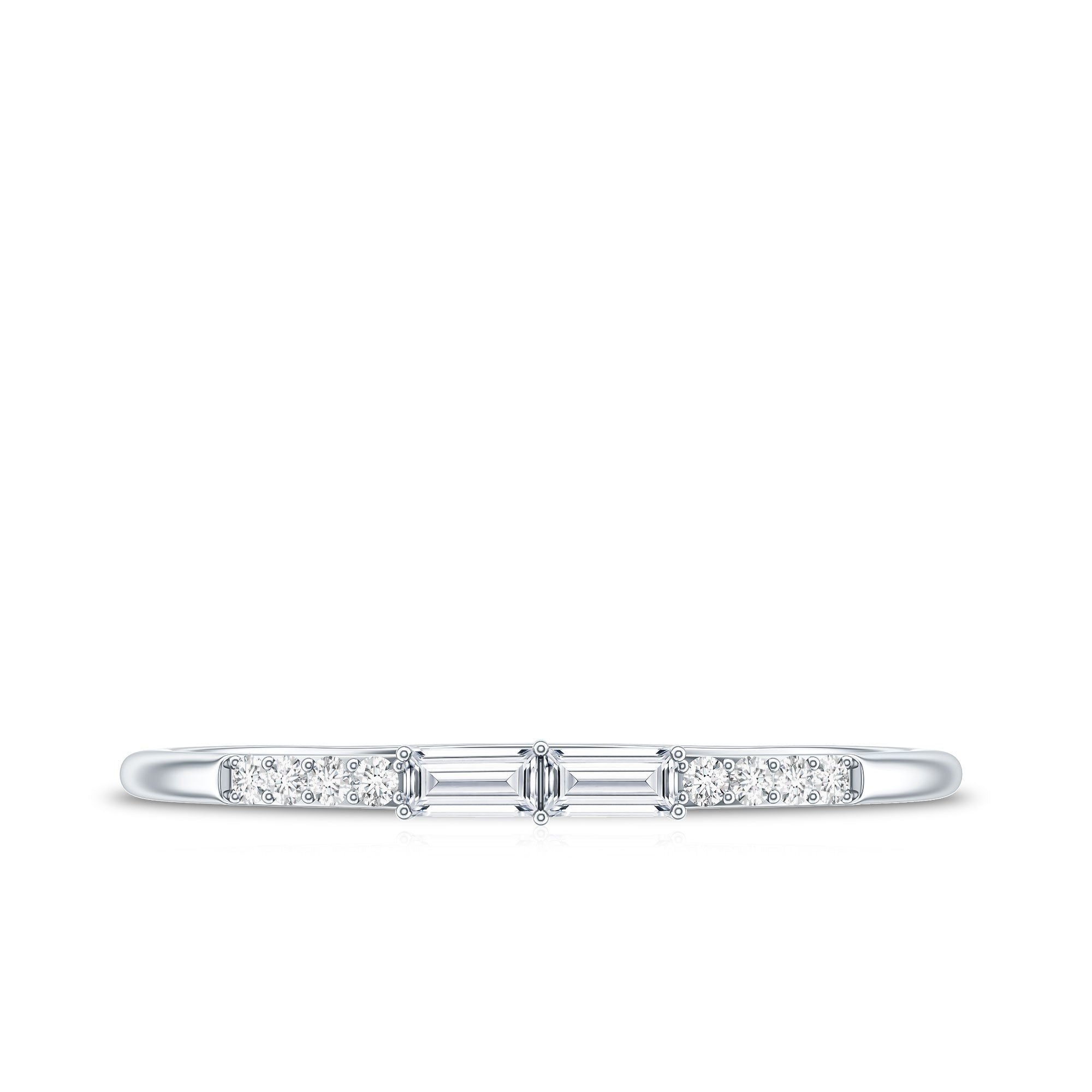Baguette Diamond Stackable Ring in East West Style