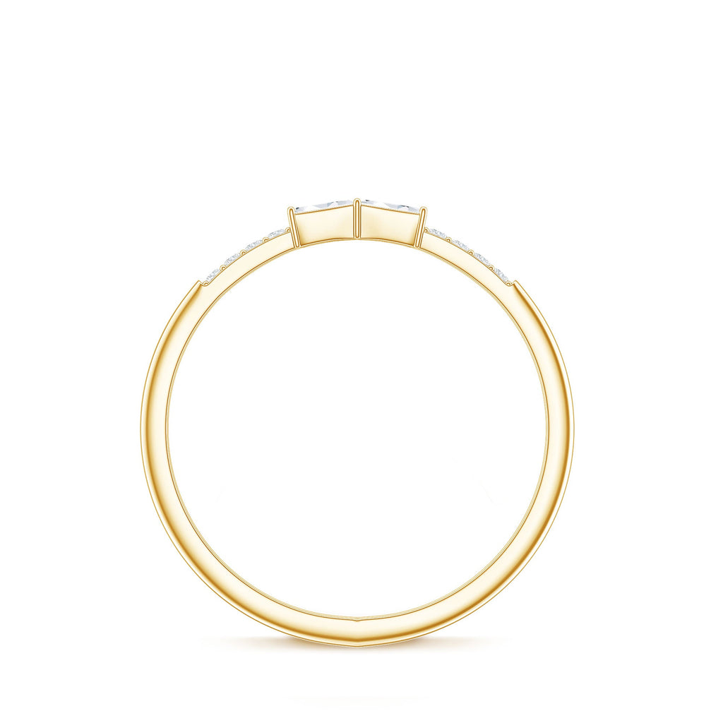 Baguette Diamond Stackable Ring in East West Style