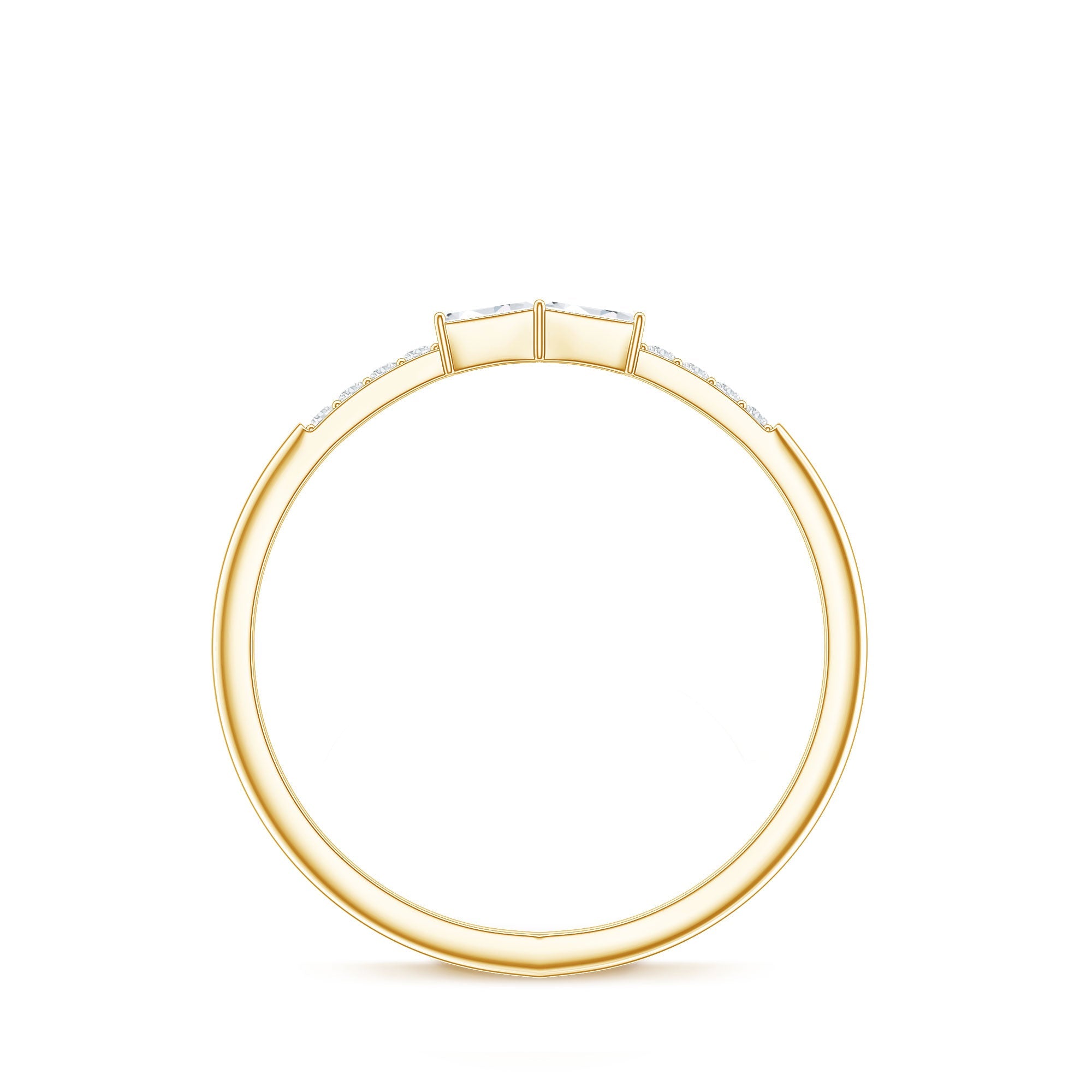 Baguette Diamond Stackable Ring in East West Style