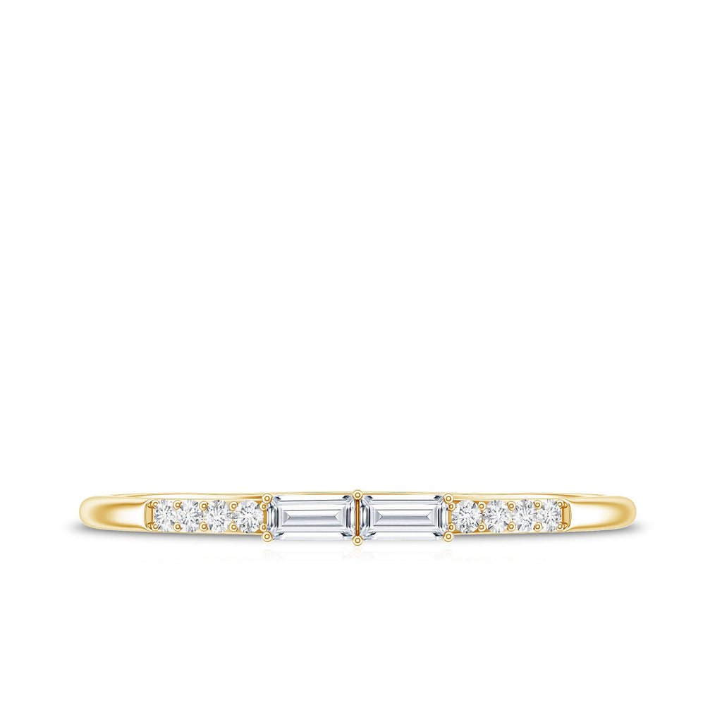 Baguette Diamond Stackable Ring in East West Style