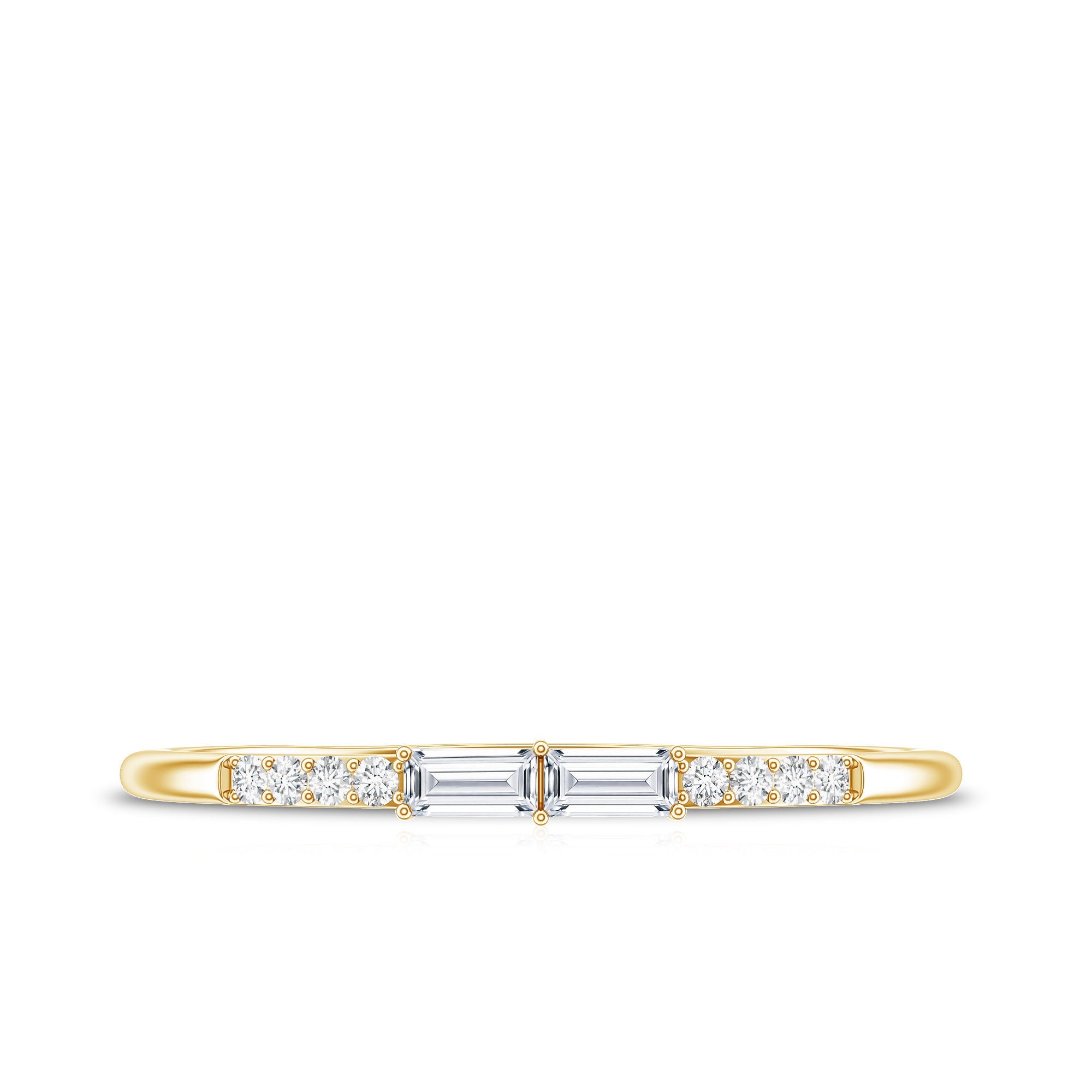 Baguette Diamond Stackable Ring in East West Style