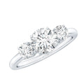 Certified Moissanite 3 Stone Engagement Ring