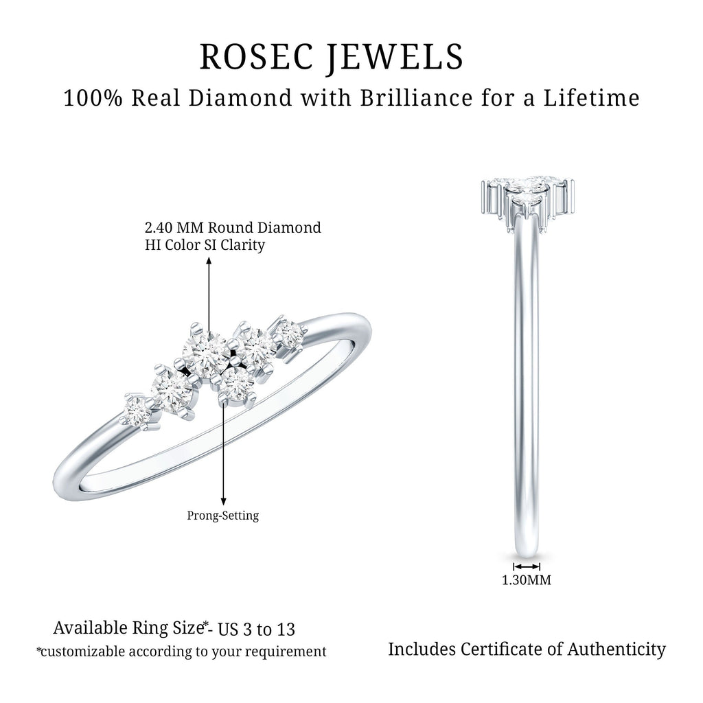 Certified Diamond Cluster Promise Ring in Prong Setting