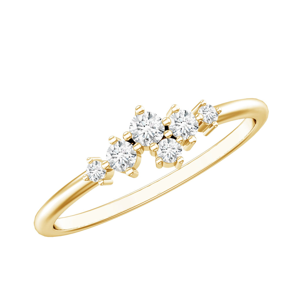 Certified Diamond Cluster Promise Ring in Prong Setting