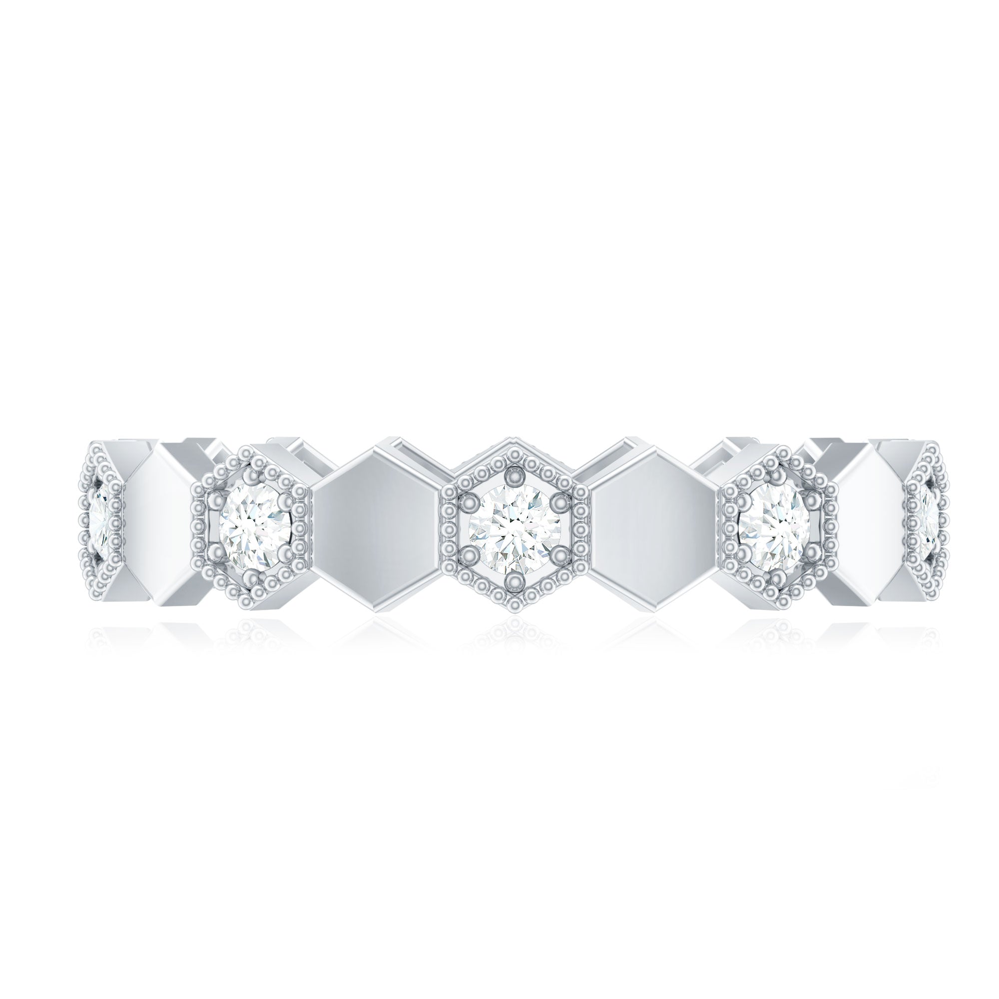 Certified Diamond Geometric Band Ring