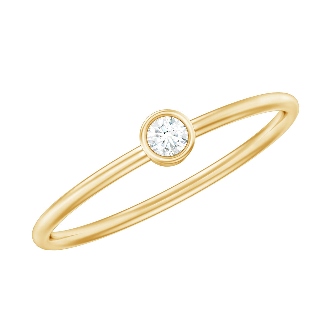 Natural Diamond Dainty Promise Ring in Bezel Setting