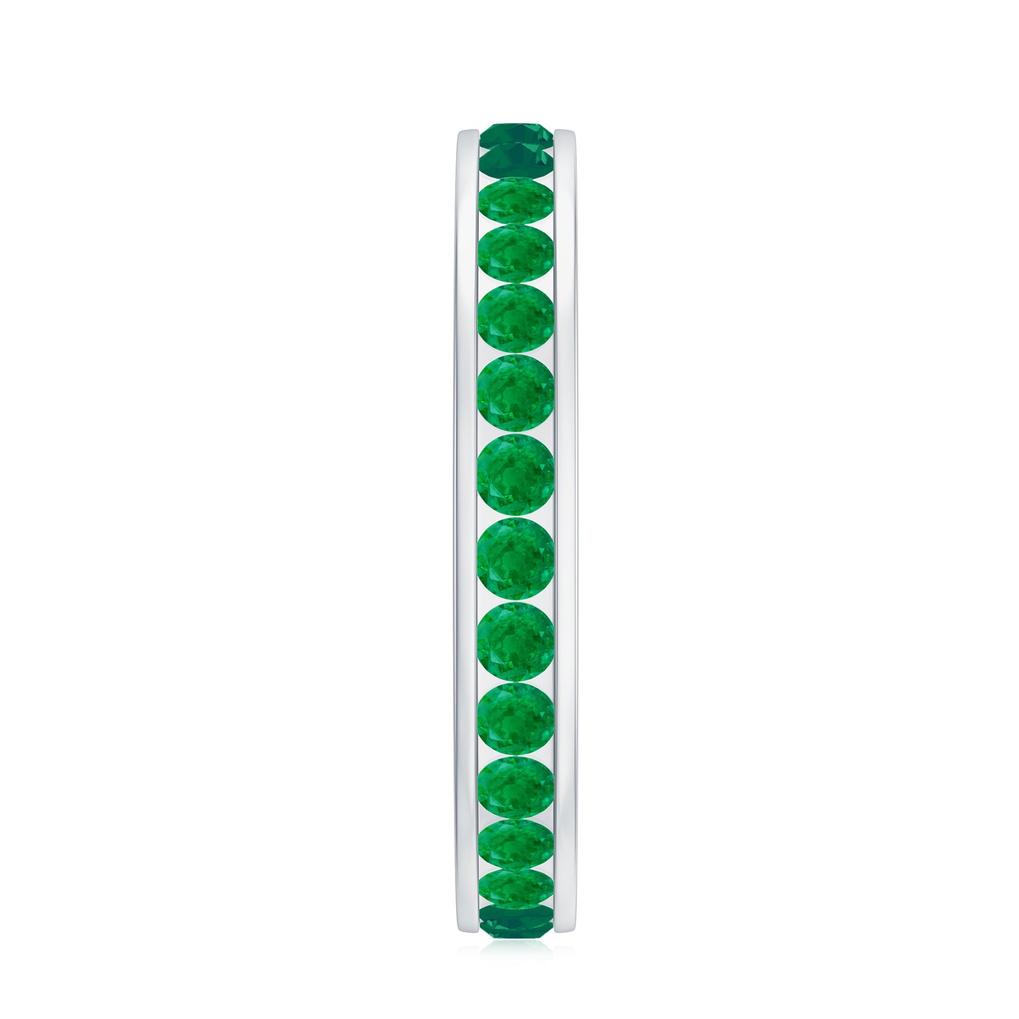Channel Set Emerald Full Eternity Band Ring for Women