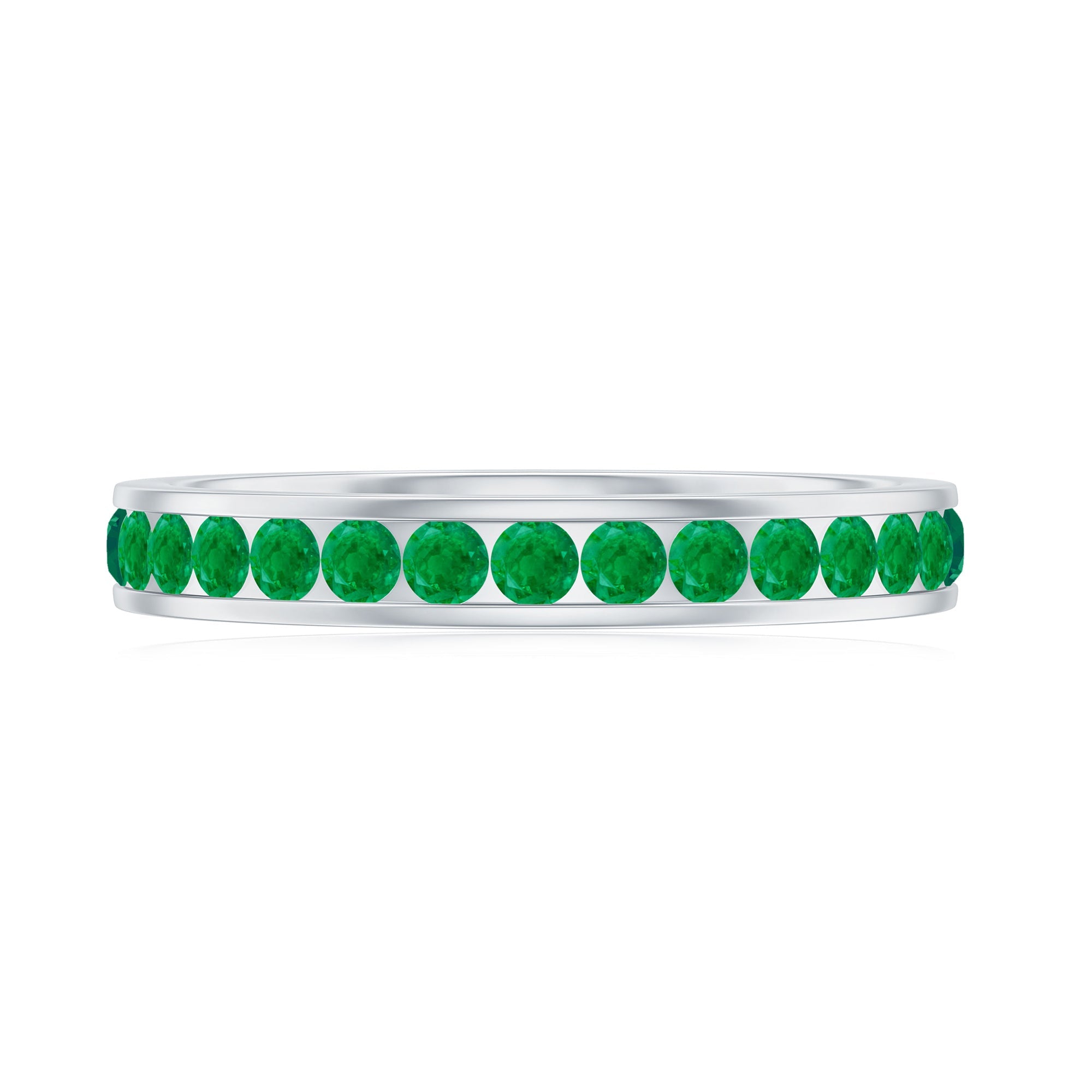 Channel Set Emerald Full Eternity Band Ring for Women
