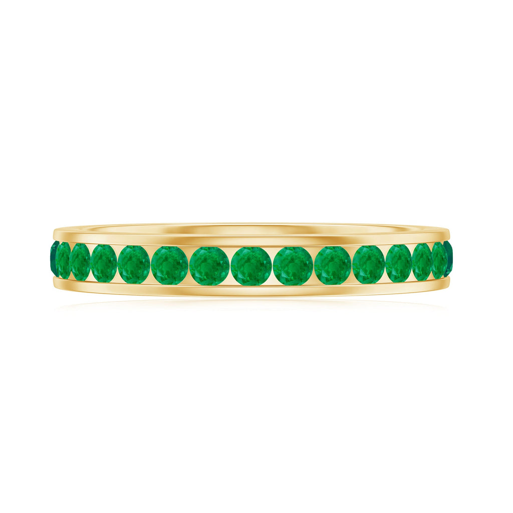 Channel Set Emerald Full Eternity Band Ring for Women