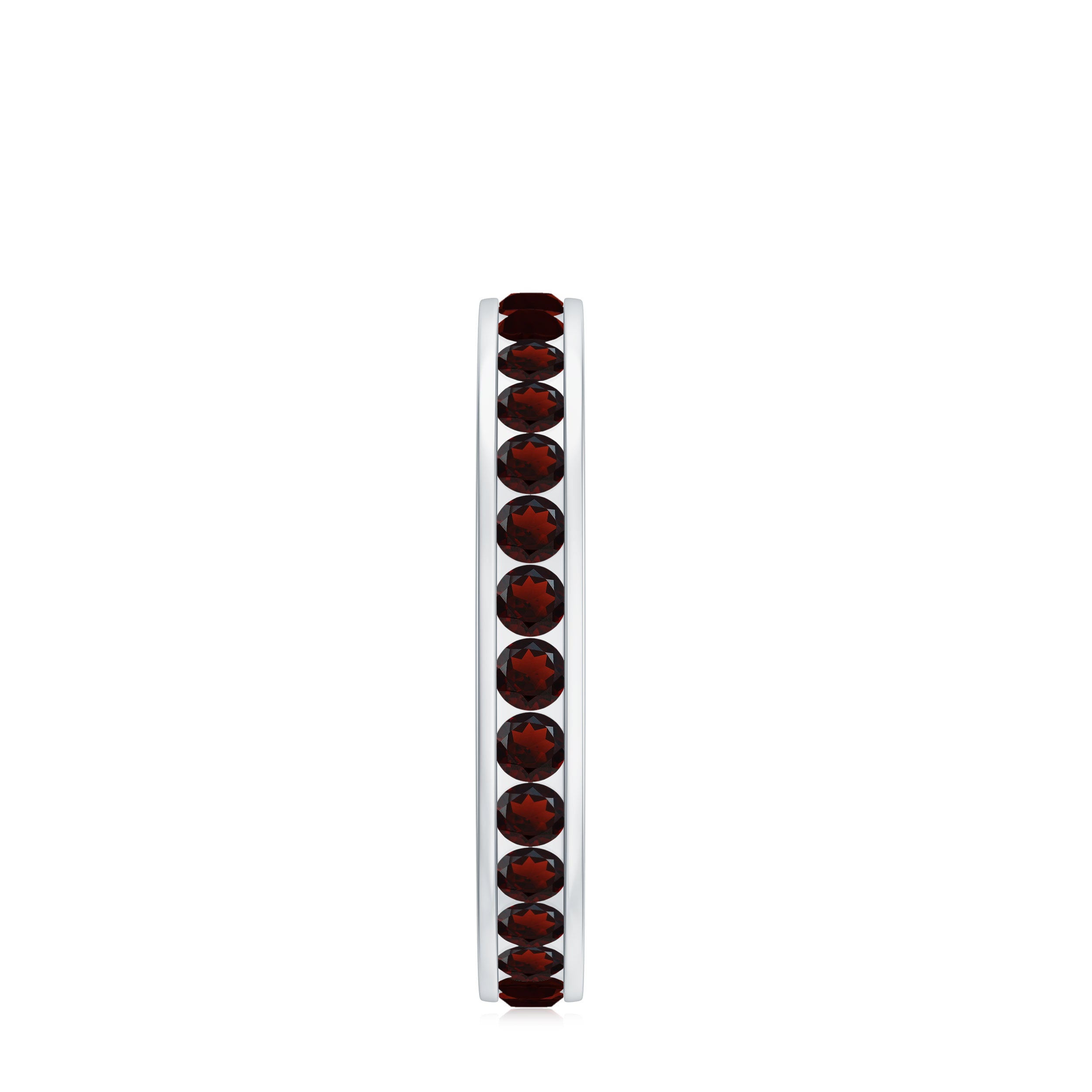 Certified Natural Garnet Eternity Ring in Channel Setting