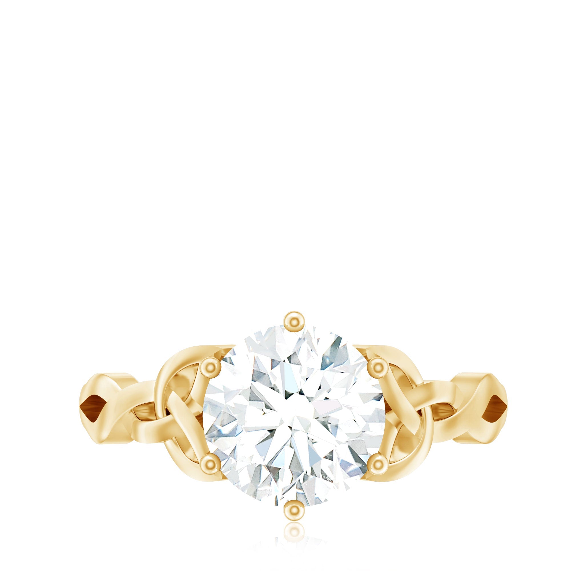 2 Carat Round Cut Moissanite Celtic Design Engagement Ring