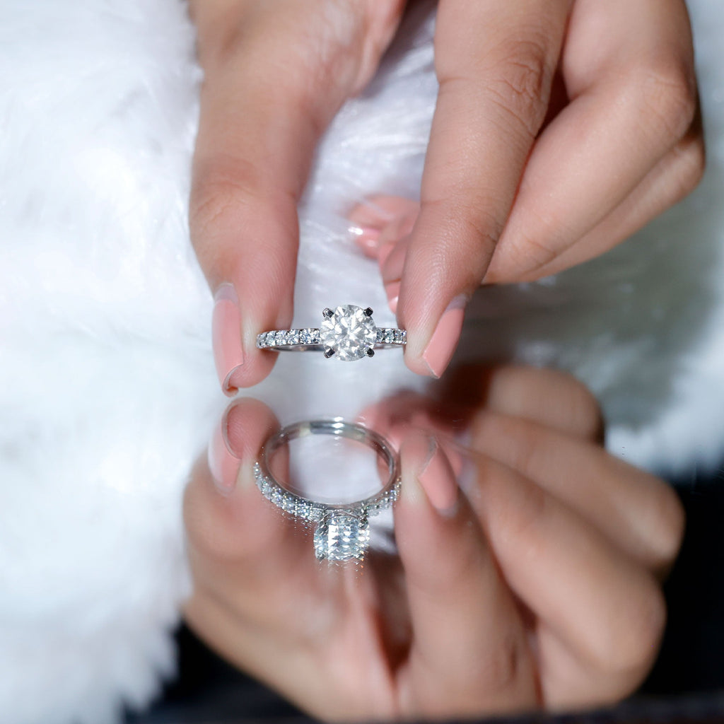 Certified 2 Carat Moissanite Solitaire Engagement Ring in Silver