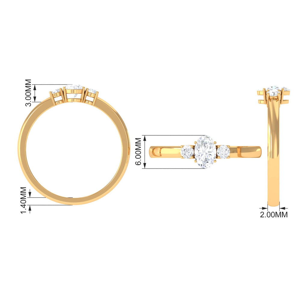 Certified 3 Stone Moissanite Promise Ring for Her