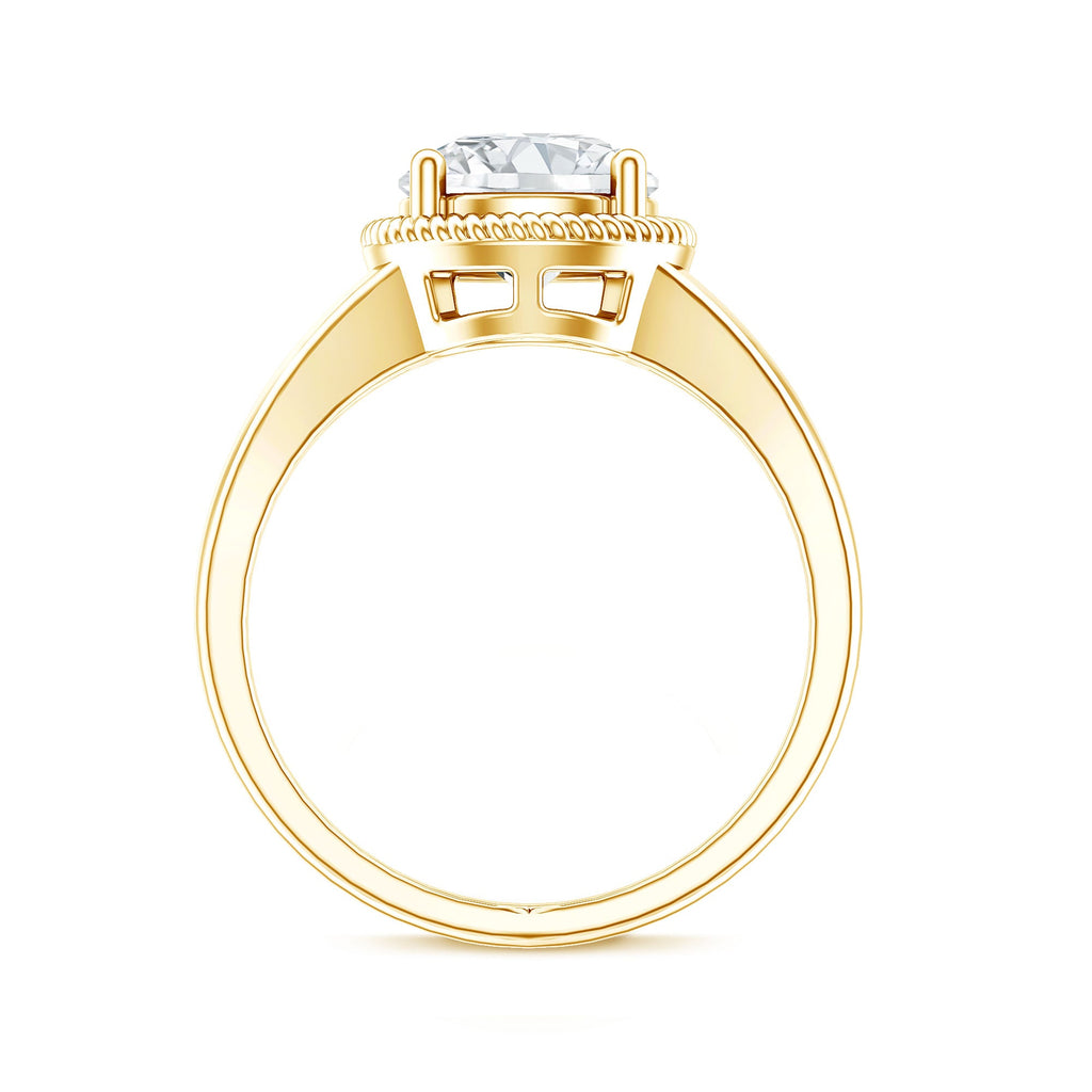 2 CT Round Moissanite Rope Band Engagement Ring