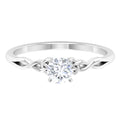 Round Moissanite Solitaire Celtic Promise Ring