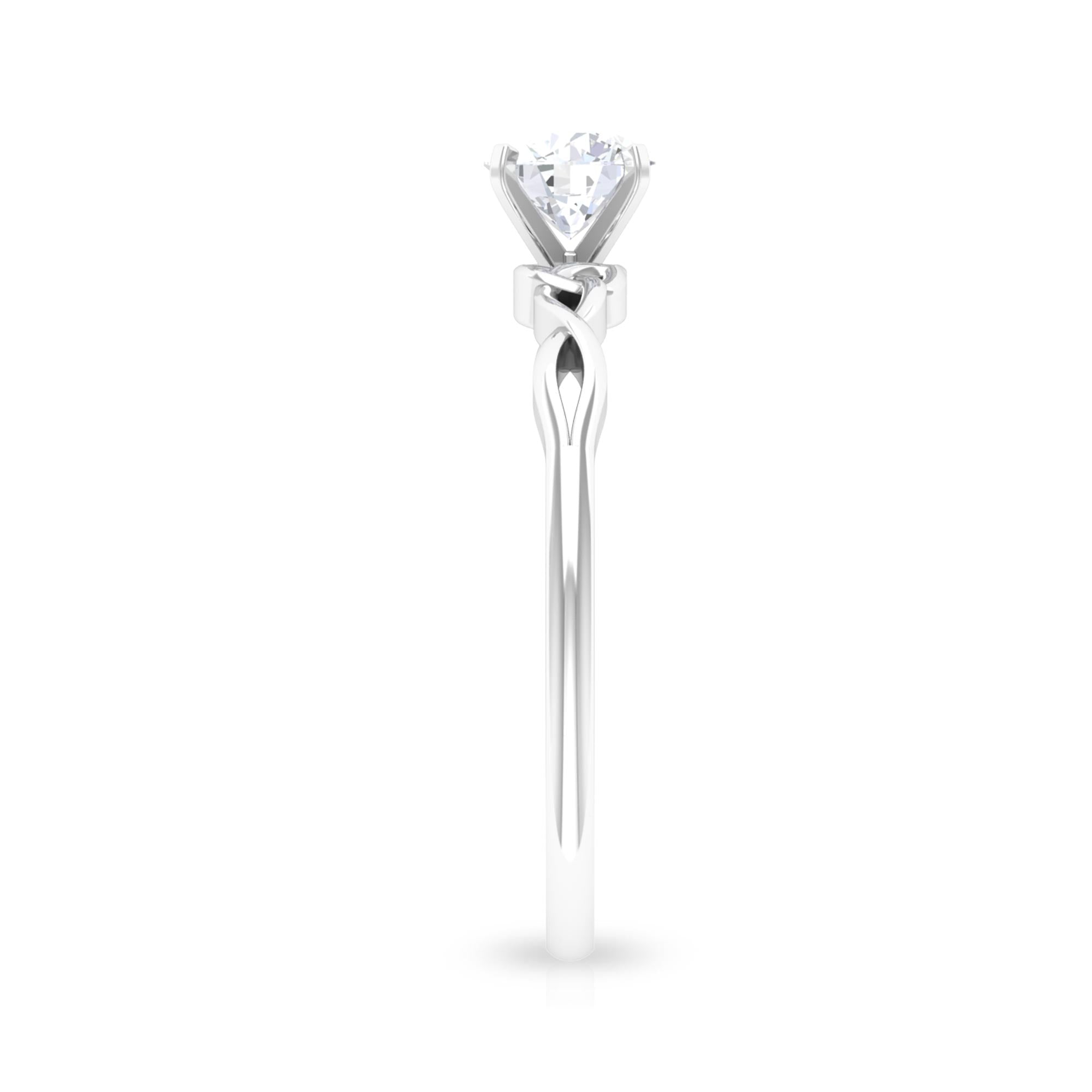 Round Moissanite Solitaire Celtic Promise Ring