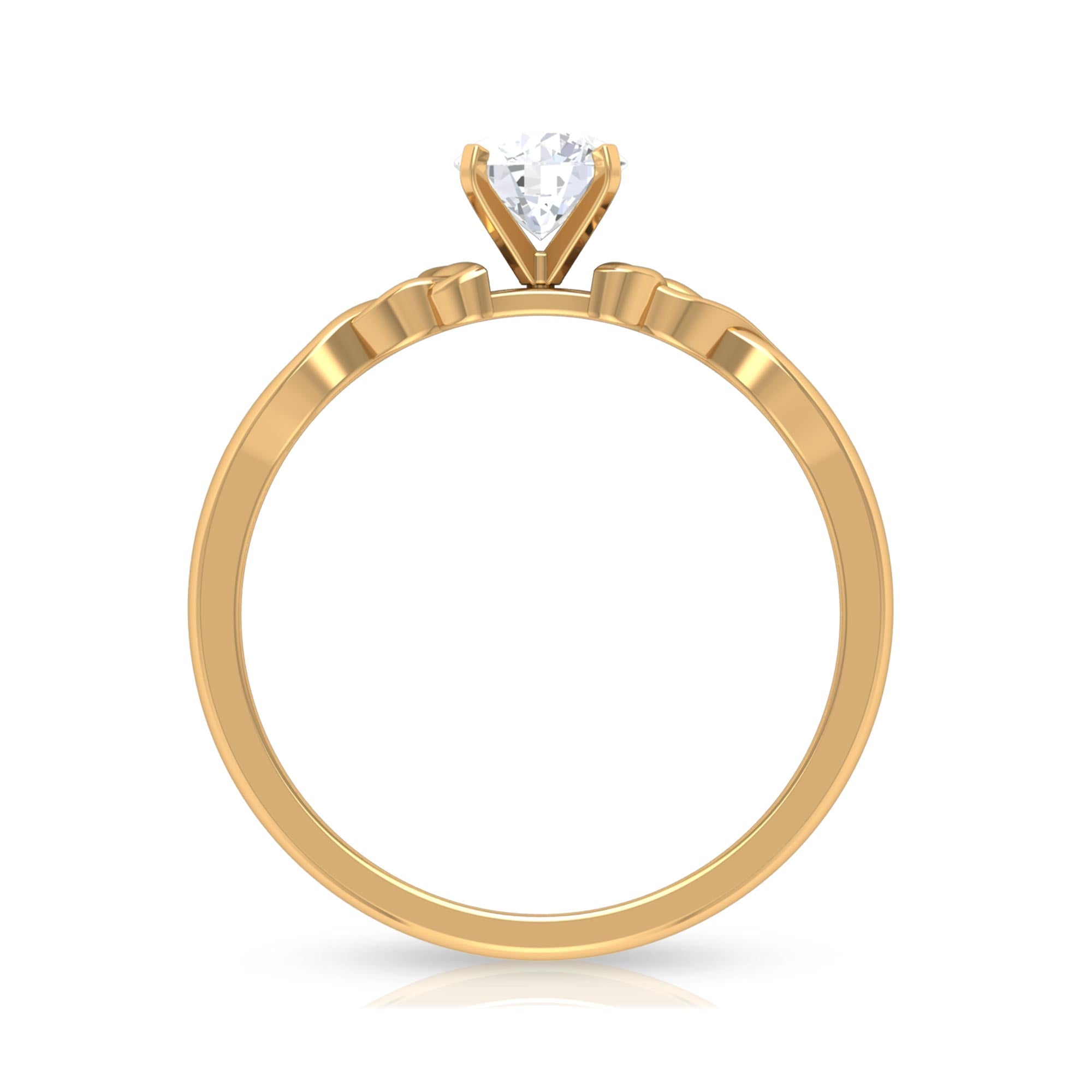 Round Moissanite Solitaire Celtic Promise Ring