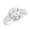 2 Carat Moissanite Round Cut Engagement Ring With Side Stones