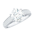 Certified Moissanite Side Stone Engagement Ring for Women