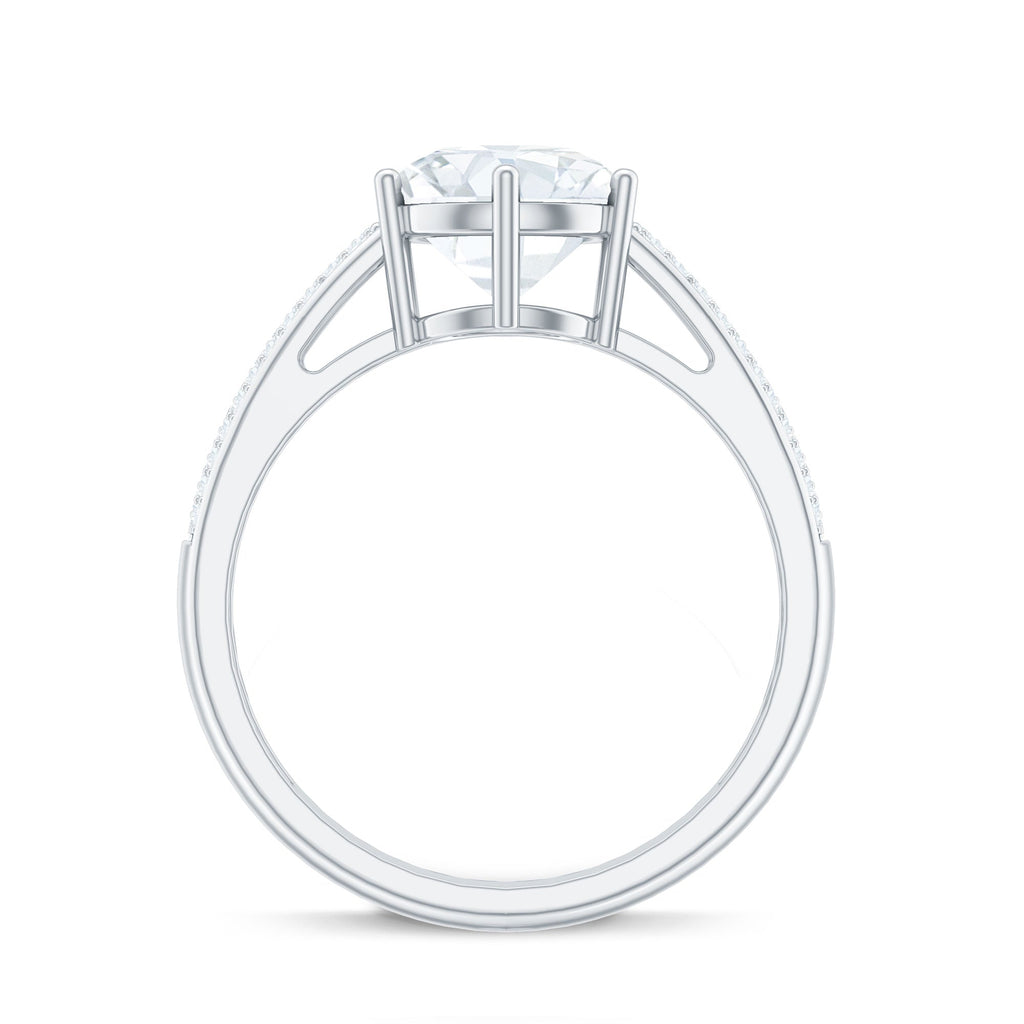 Certified Moissanite Side Stone Engagement Ring for Women