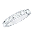 Channel Set Moissanite Half Eternity Band Ring