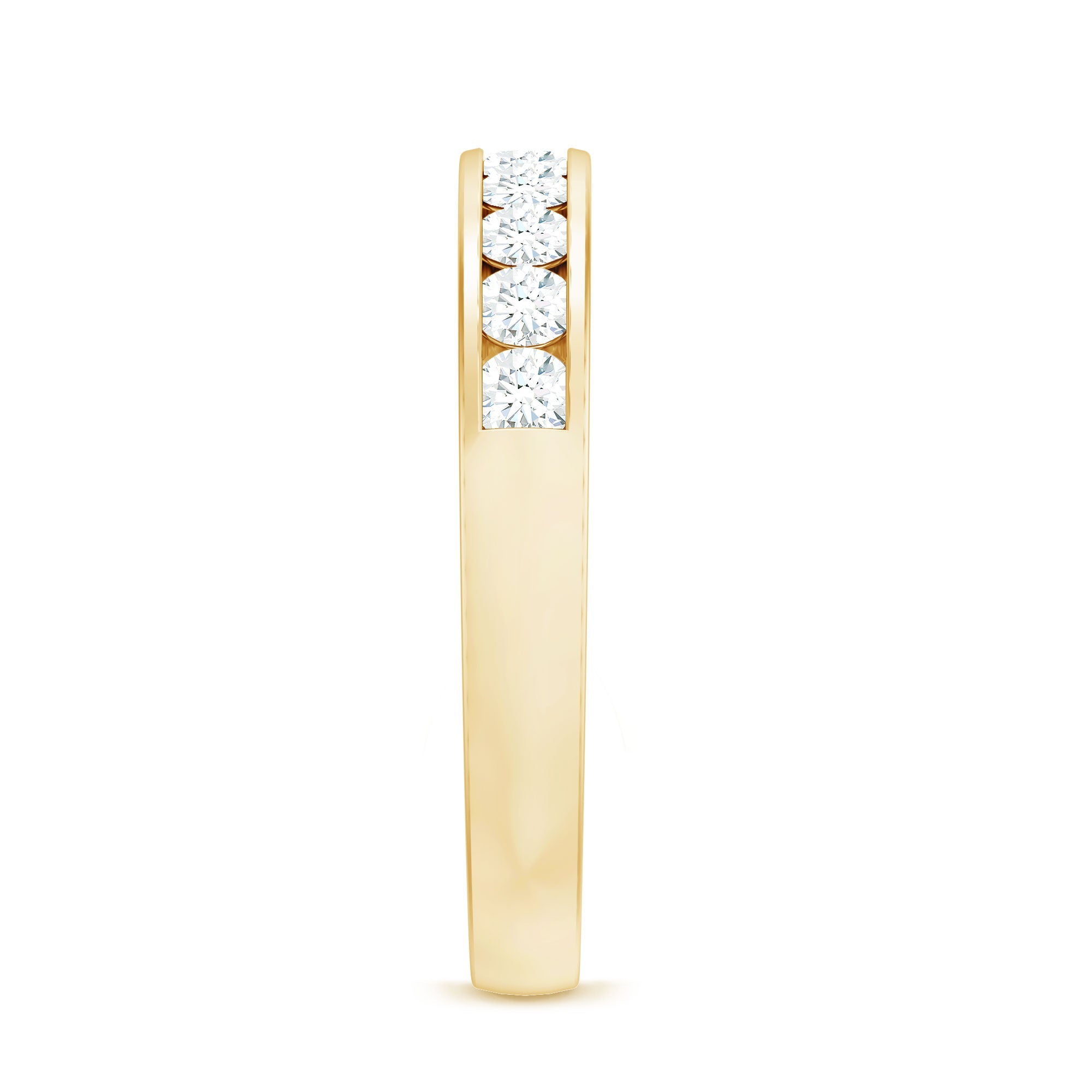 Channel Set Moissanite Half Eternity Band Ring
