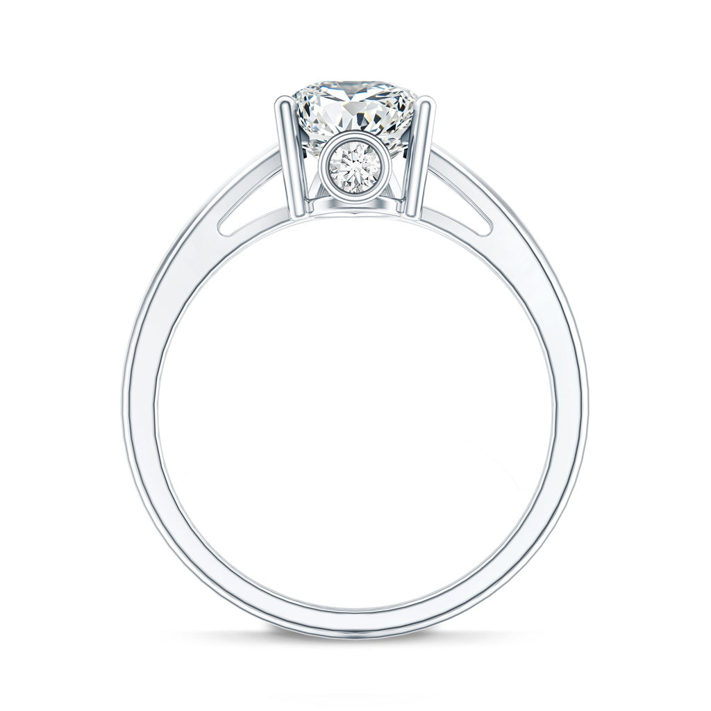 Pear Shaped Moissanite Split Shank Engagement Ring