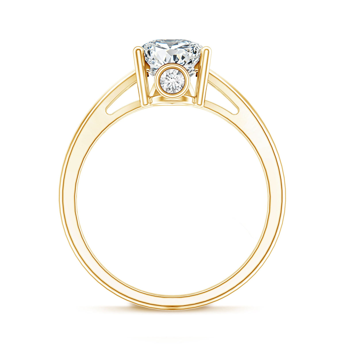 Pear Shaped Moissanite Split Shank Engagement Ring
