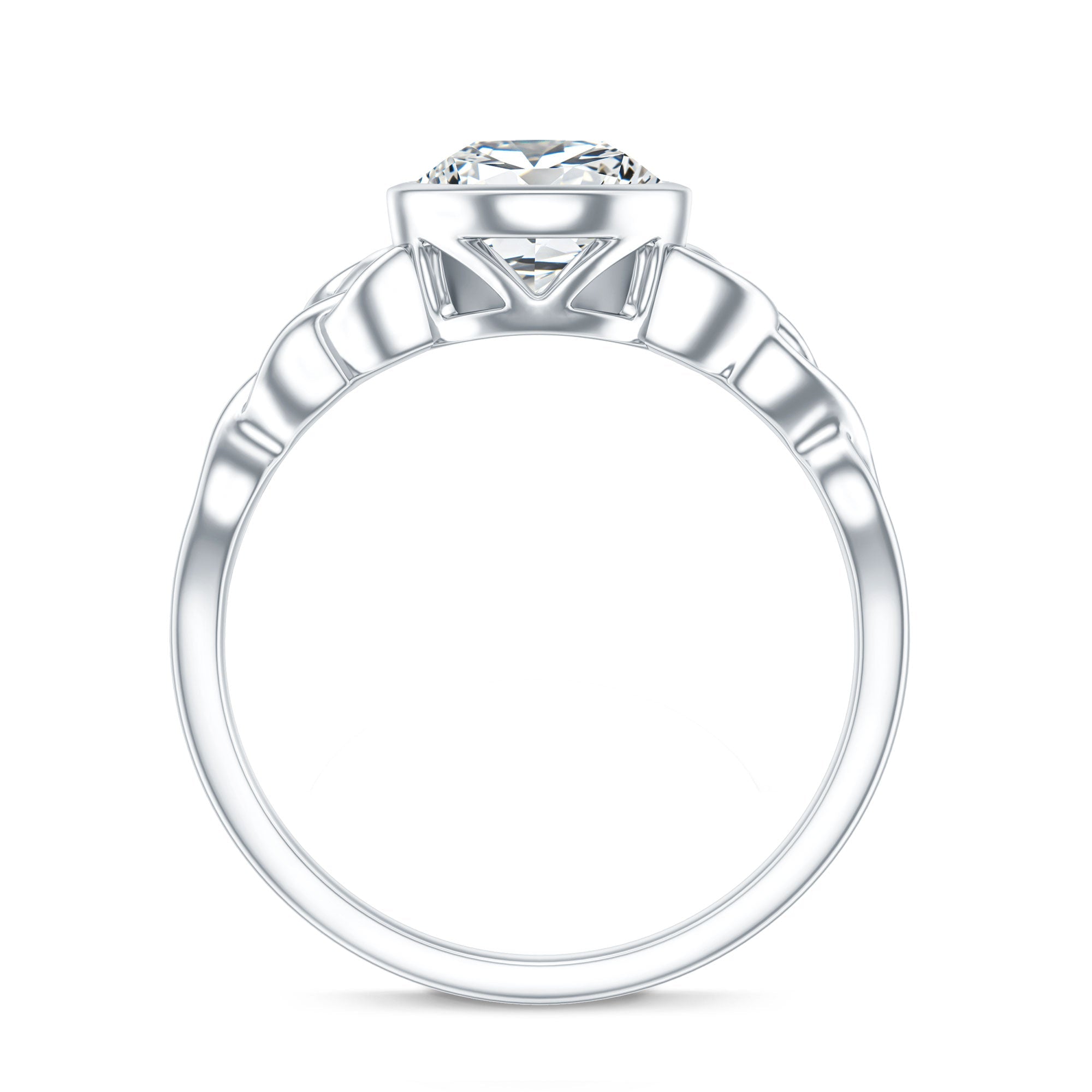 2.2 Carat Pear Shape Moissanite Celtic Knot Engagement Ring