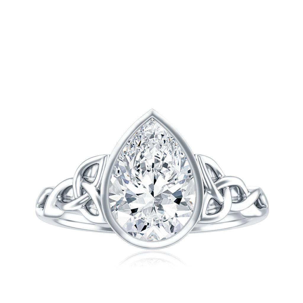 2.2 Carat Pear Shape Moissanite Celtic Knot Engagement Ring