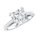 3 Carat Moissanite Princess Cut Engagement Ring With Double Prongs