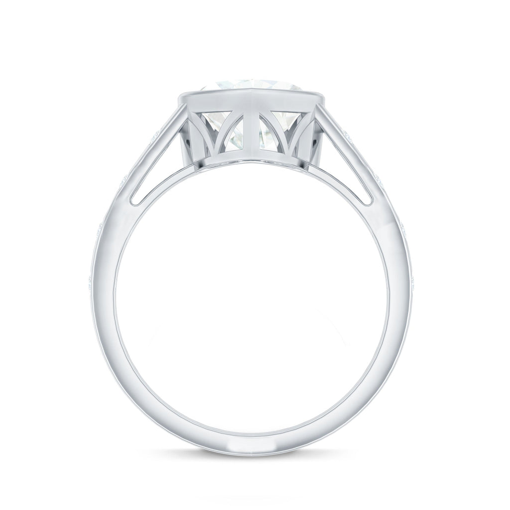 Heart Shape Moissanite Bezel Set Engagement Ring