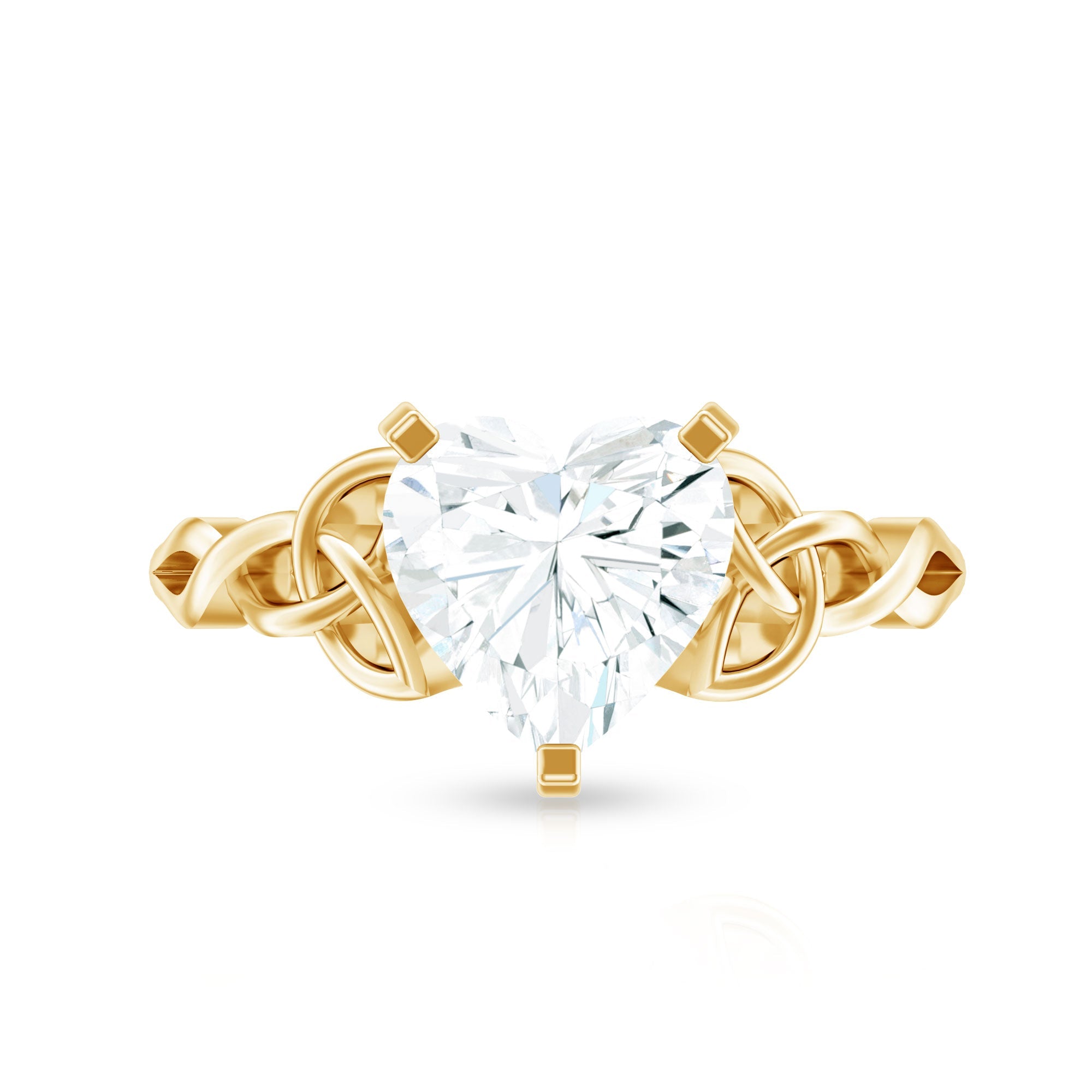 2 CT Heart Shaped Moissanite Celtic Knot Engagement Ring