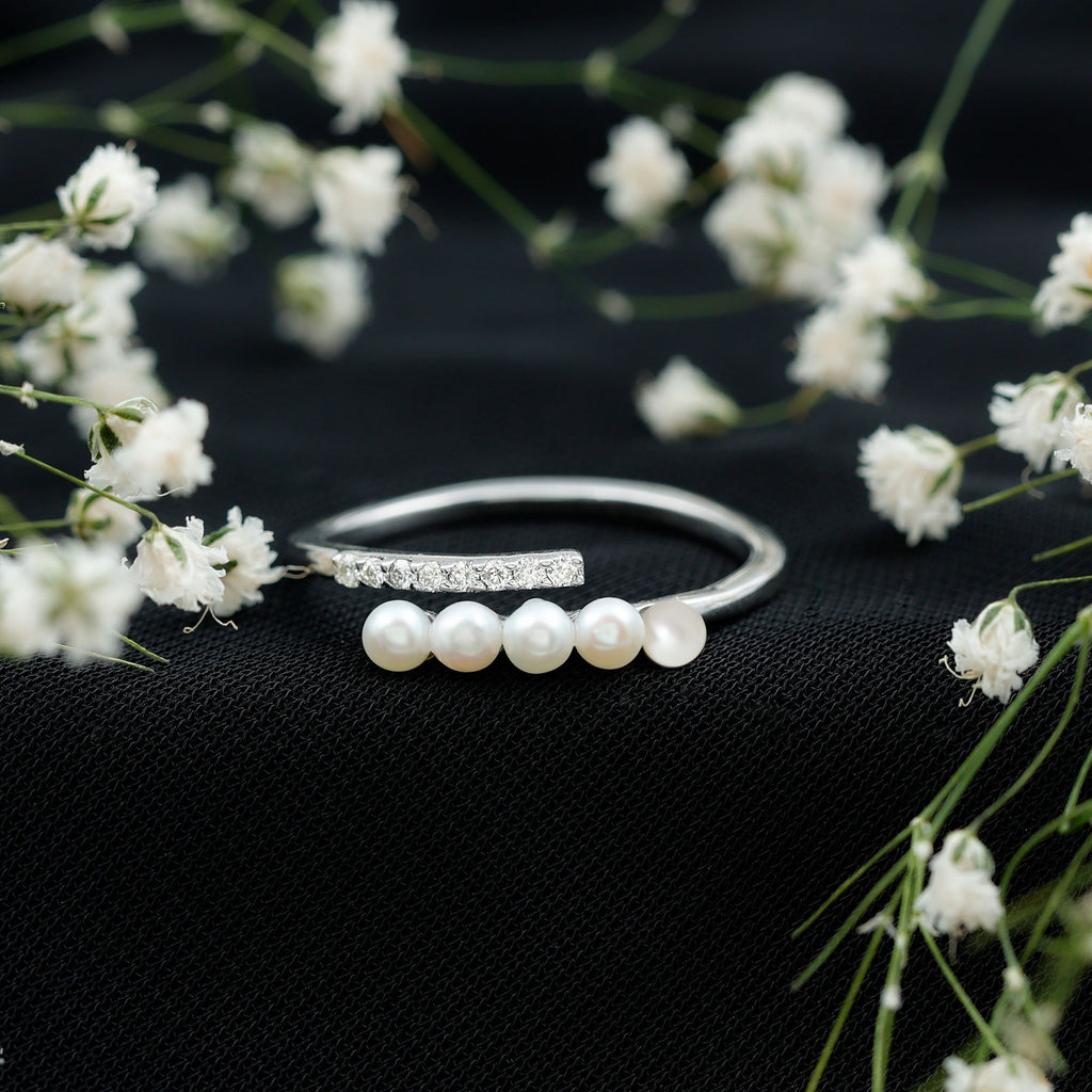 Cultured Freshwater Pearl Diamond Wrap Ring for Women