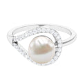 7.48 Carat Freshwater Pearl Engagement Ring with Diamond