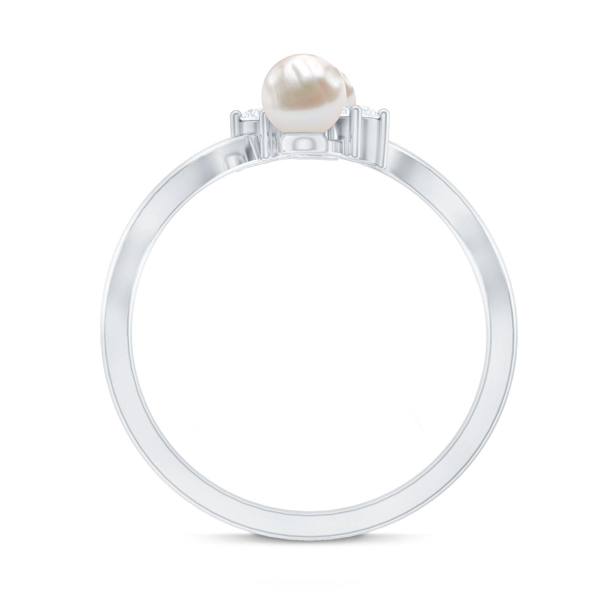 Freshwater Pearl and Diamond Wrap Ring