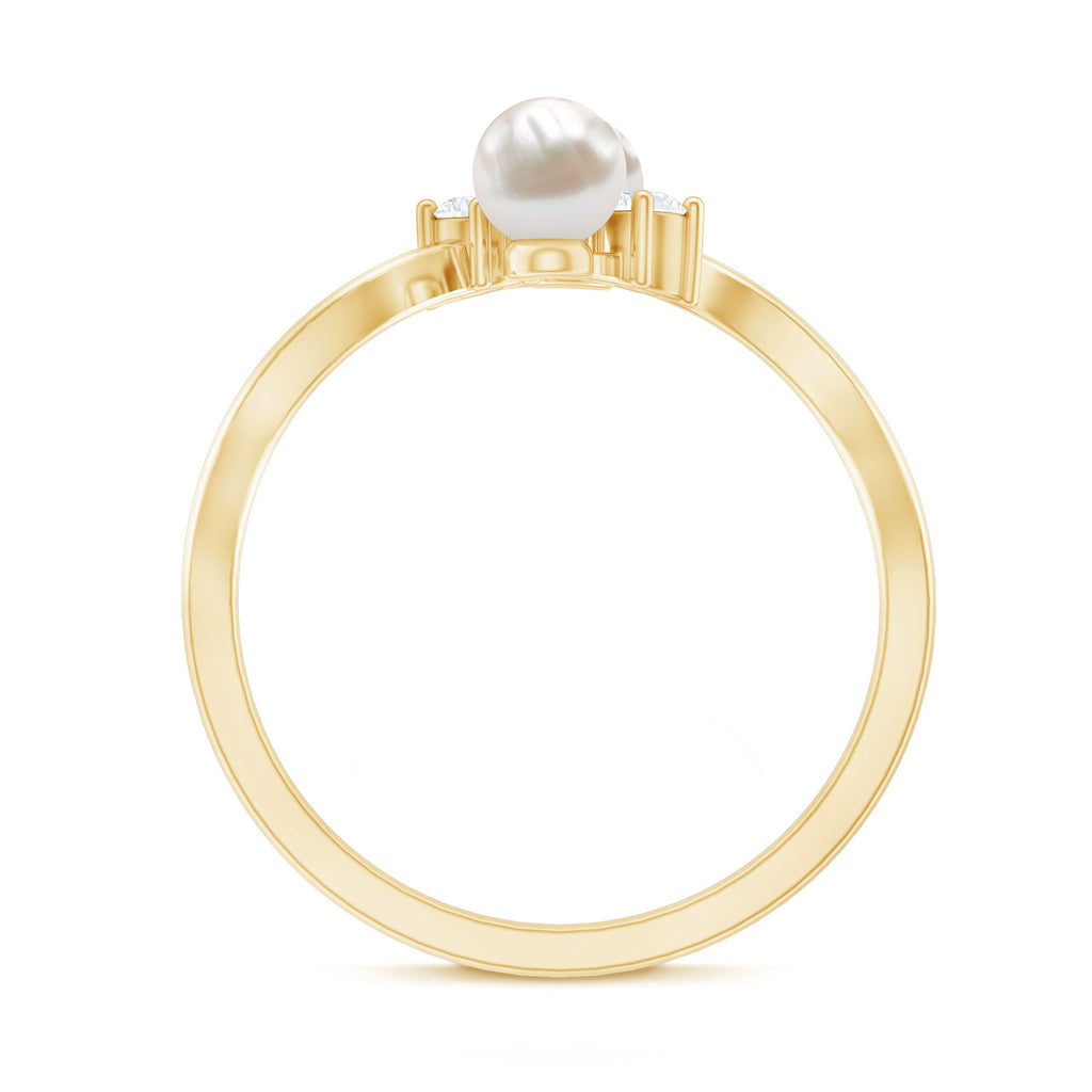 Freshwater Pearl and Diamond Wrap Ring