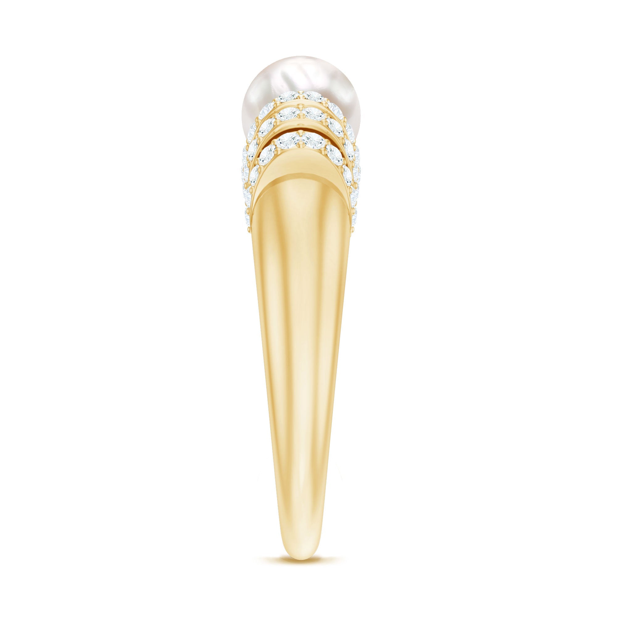 2.2 Carat Freshwater Pearl Diamond Engagement Ring for Women