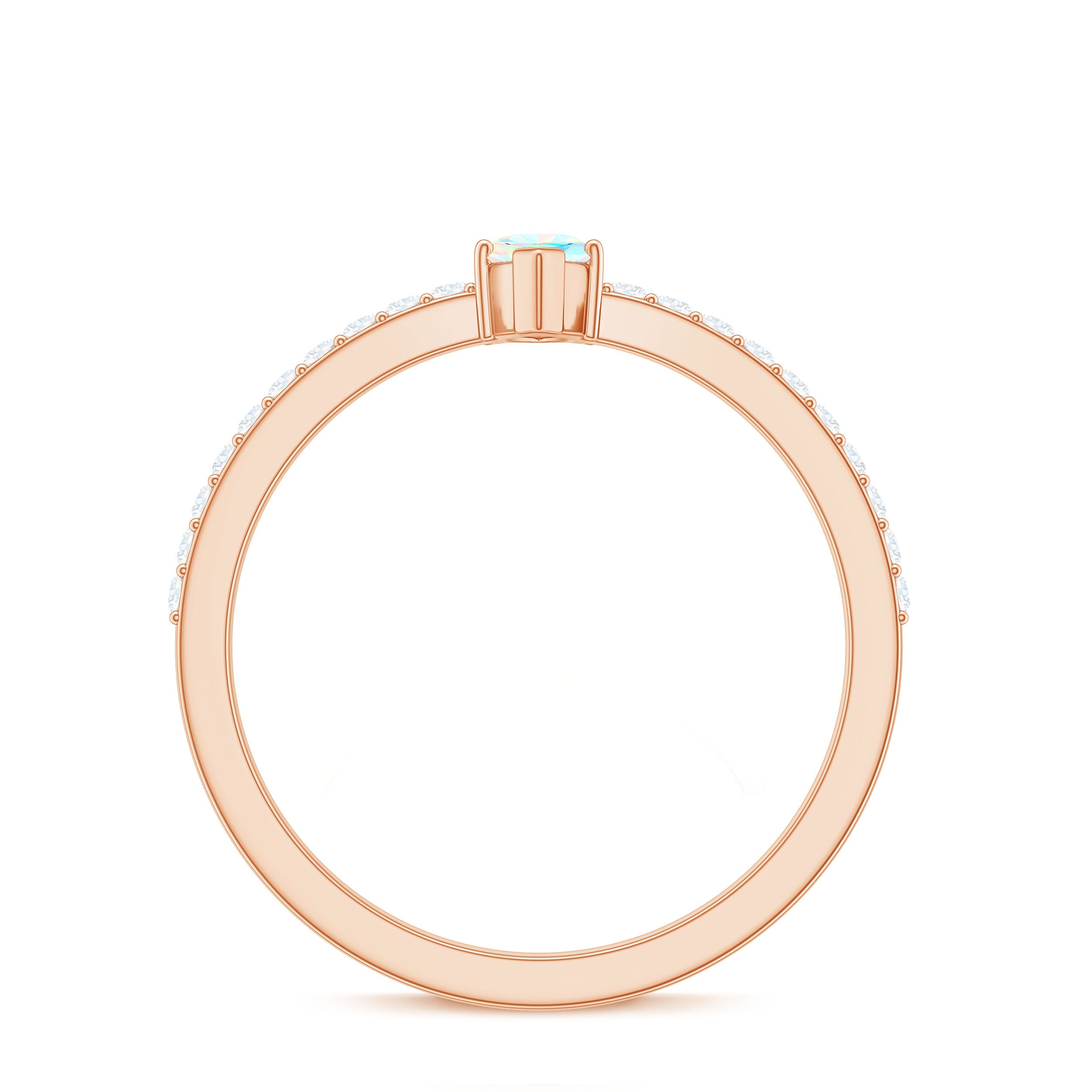 Certified Real Marquise Ethiopian Opal Promise Ring with Diamond