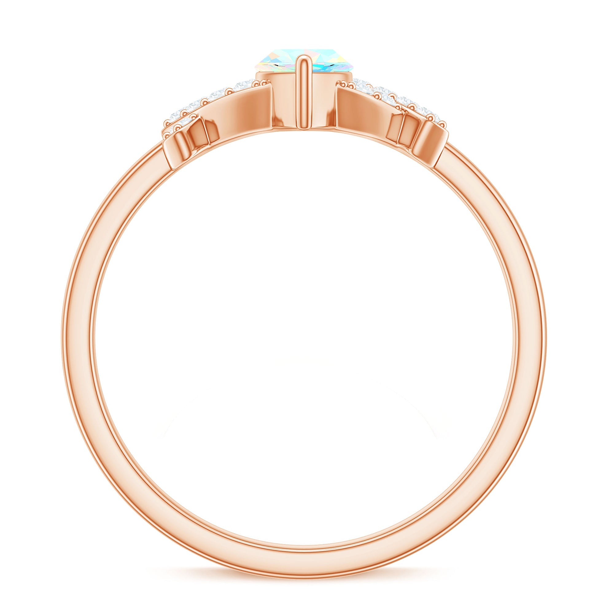 Natural Marquise Opal Diamond Engagement Ring with Certificate