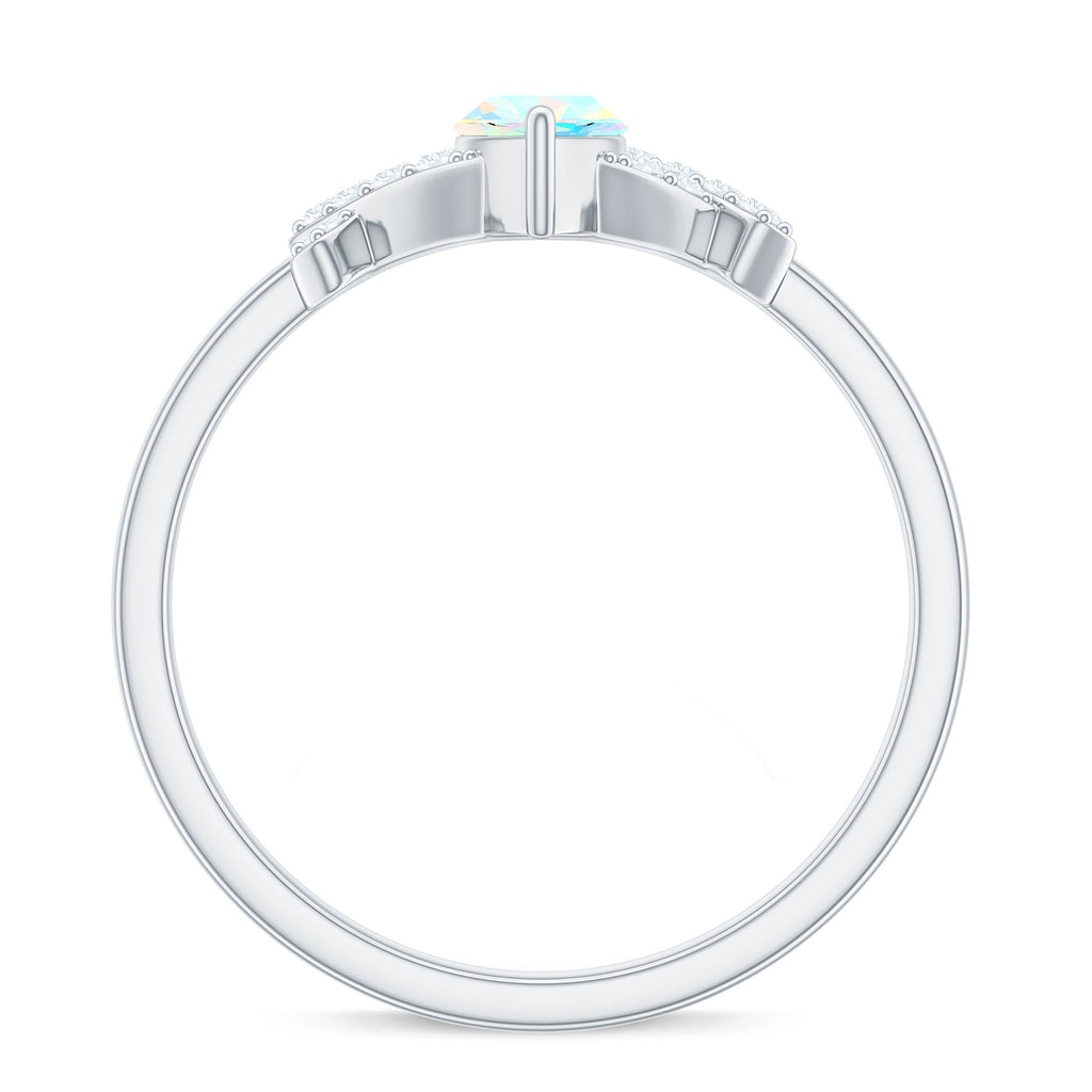 Natural Marquise Opal Diamond Engagement Ring with Certificate