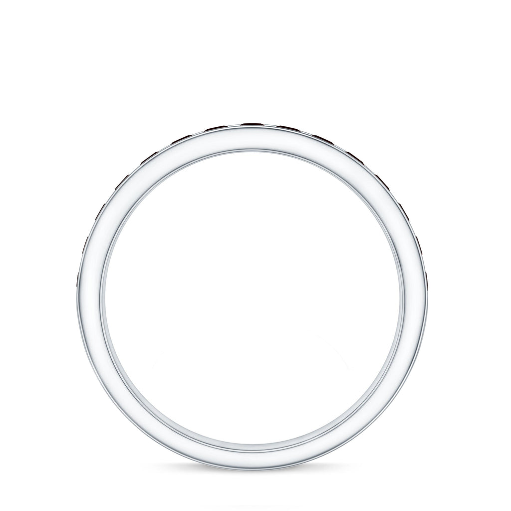 Certified Real Garnet Half Eternity Ring in Channel Setting